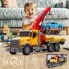 Large Tow Truck Toy, Friction Powered Transport Truck - Image 2