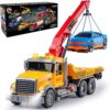 Large Tow Truck Toy, Friction Powered Transport Truck