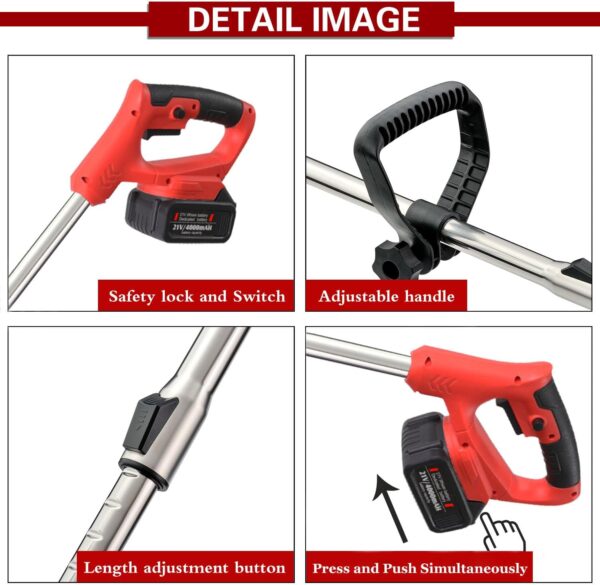 Weed Wacker Cordless Electric Brush Cutter Stringless - Image 3