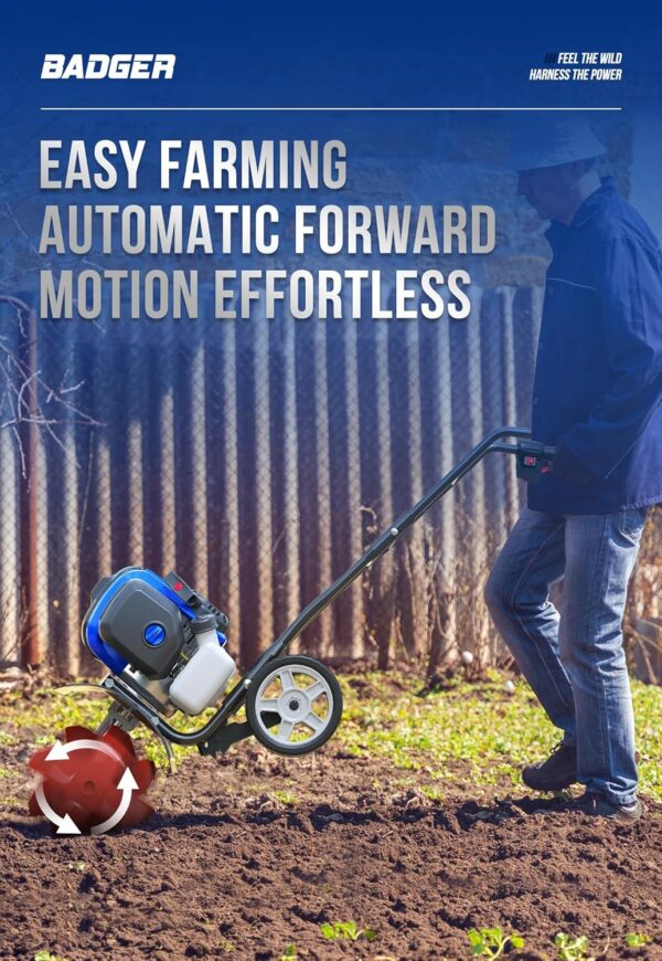 Garden Tiller 53cc Mini Cultivator 15 inch - Image 3
