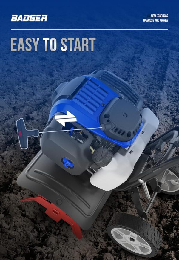 Garden Tiller 53cc Mini Cultivator 15 inch - Image 4