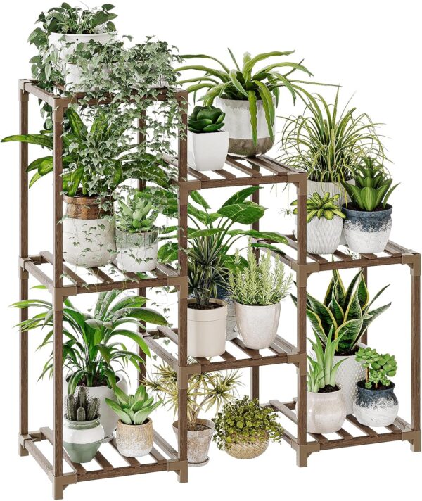 Bamworld Plant Stand Indoor Plant Shelf Outdoor - Image 2
