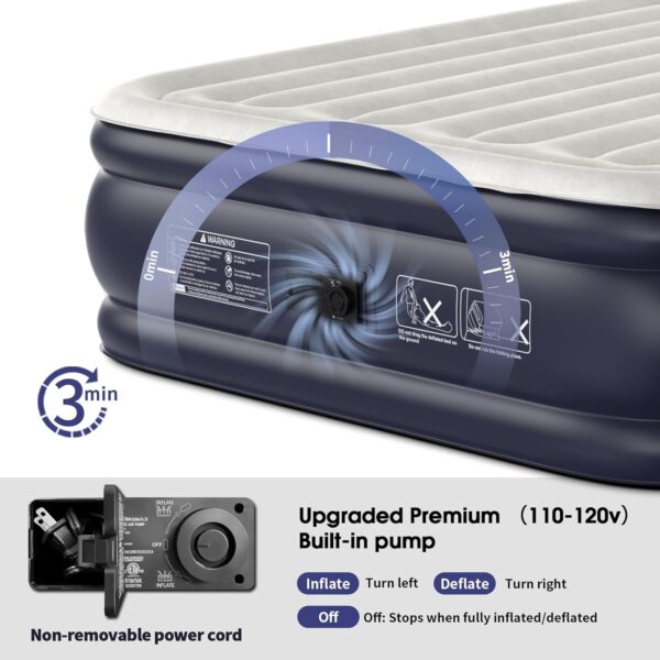 Air Mattress Queen with Built in Pump,18'' - Image 3