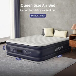 Air Mattress Queen with Built in Pump,18''